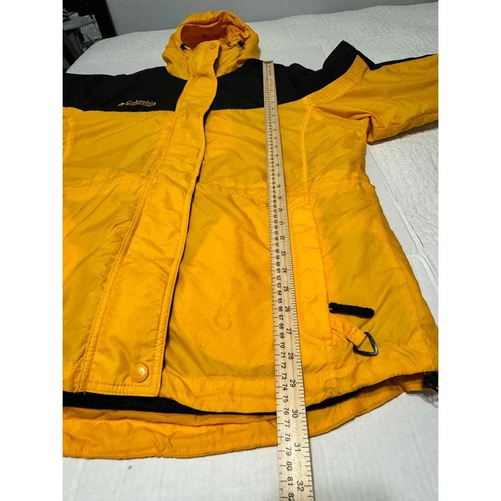 Columbia Sportswear Company Jacket‎ Black Yellow Hooded Fleece Lined Size M